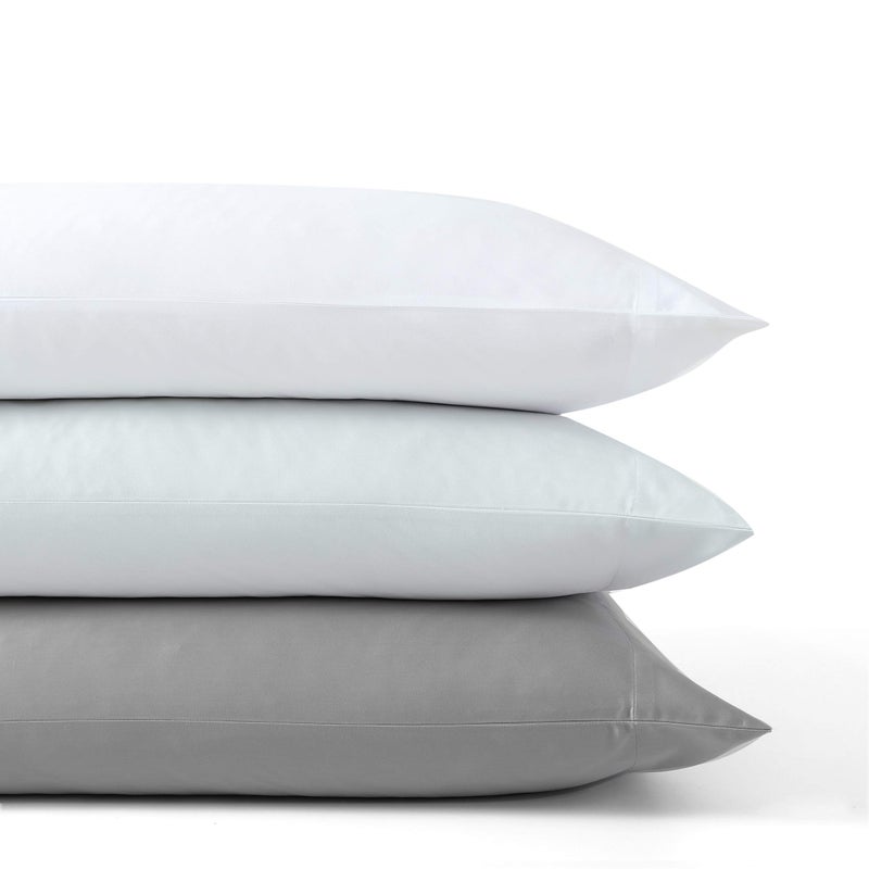 فيرا وانغ - طقم ملاءات سرير بحجم كوين، 800 خيط، ملاءات سرير ناعمة كالحرير مع ملمس قطني ساتان ناعم طبيعي وخفيف الوزن - أغطية وسائد وملاءة مثبتة متناسقة (أبيض) - Image 5